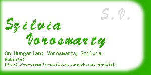 szilvia vorosmarty business card